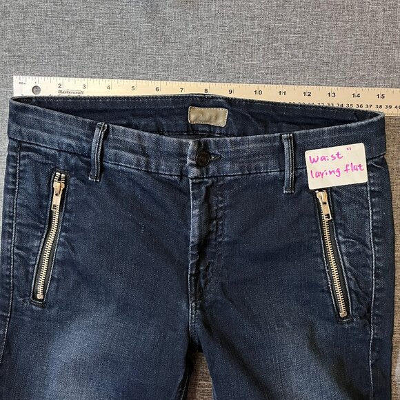 Mother Zip Muse When The Going Gets Tough Jeans - Women's Size 28 - Dark Blue - Picture 8 of 13
